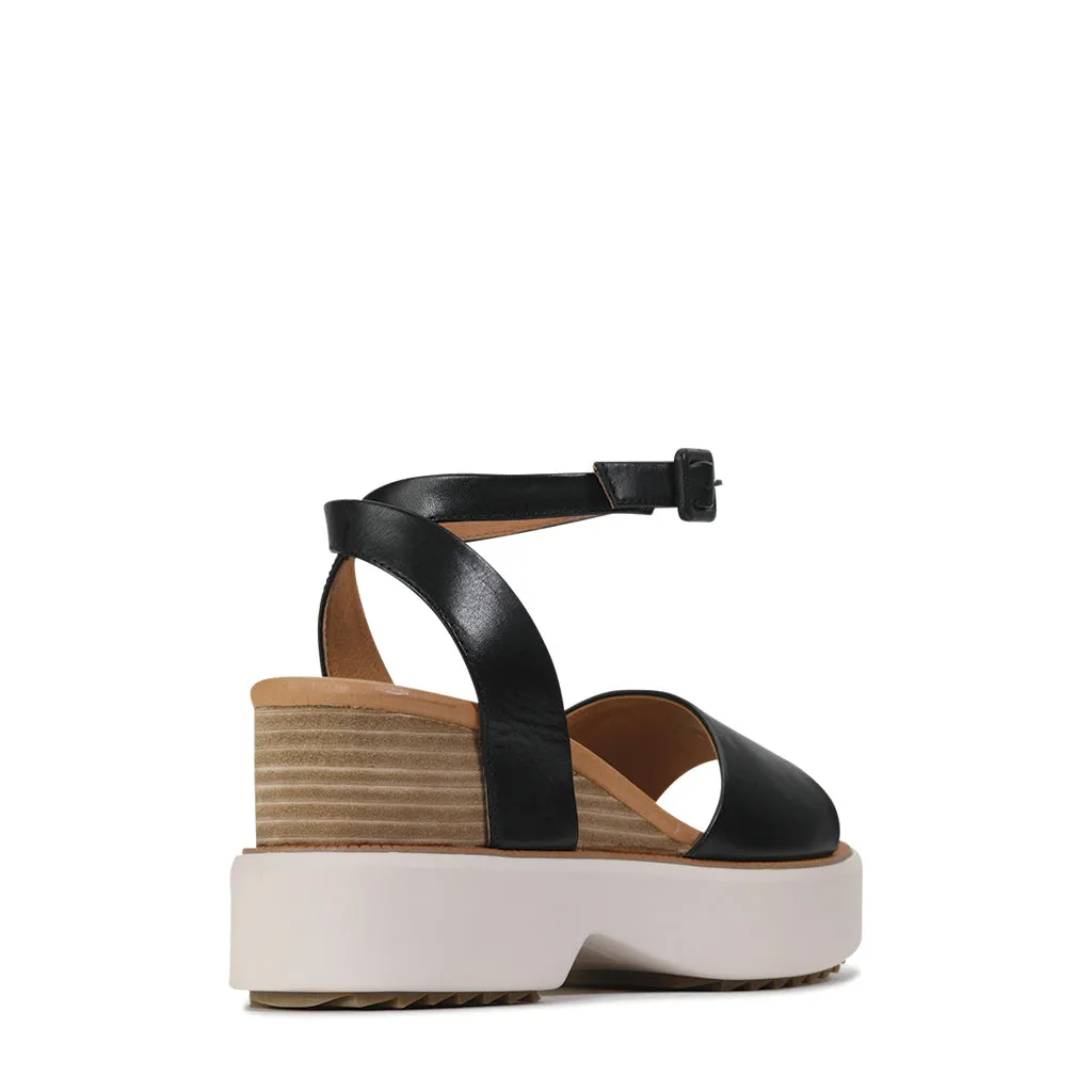BRYCE LEATHER ANKLE STRAP WEDGE