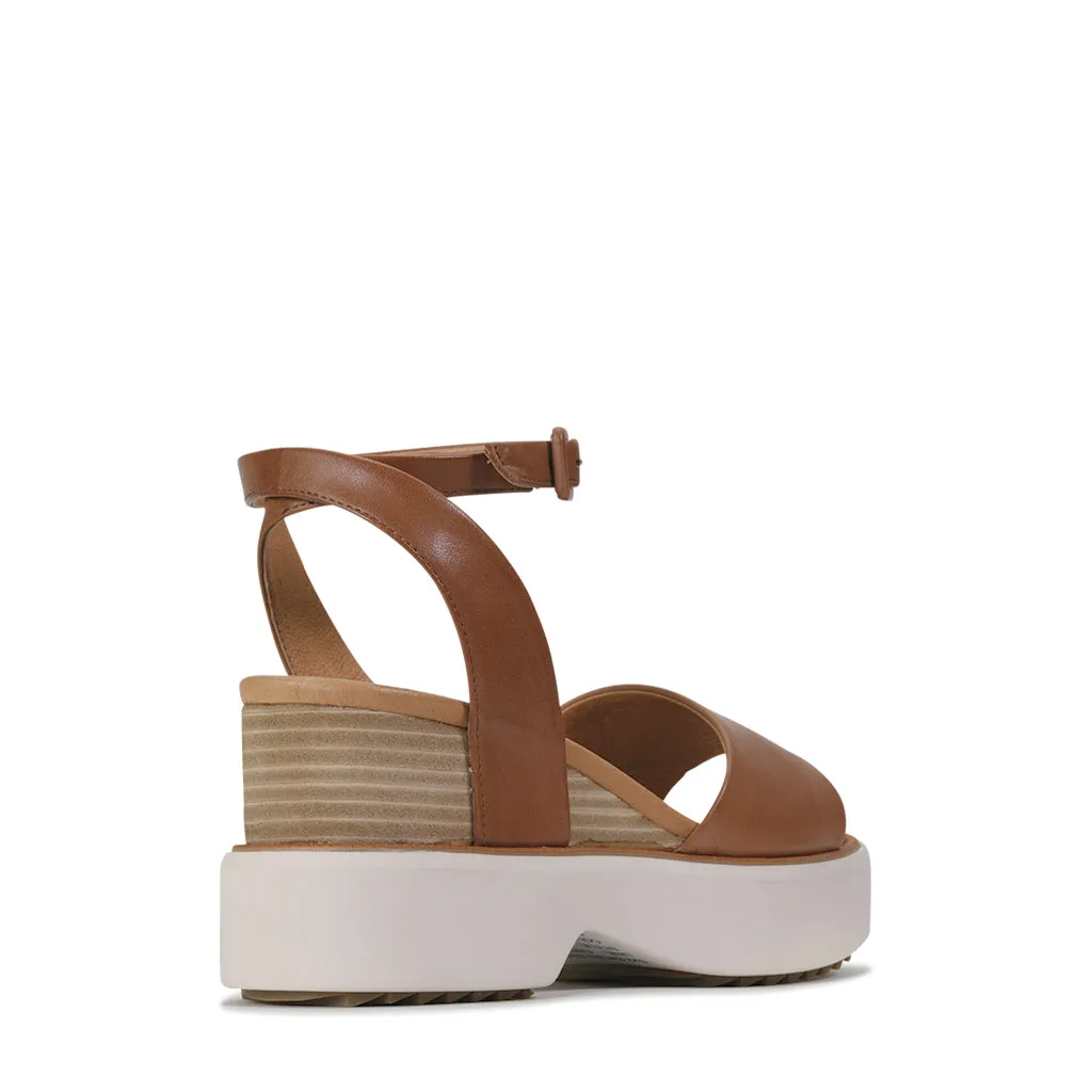 BRYCE LEATHER ANKLE STRAP WEDGE