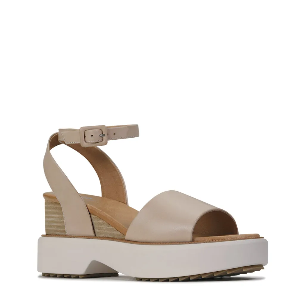 BRYCE LEATHER ANKLE STRAP WEDGE