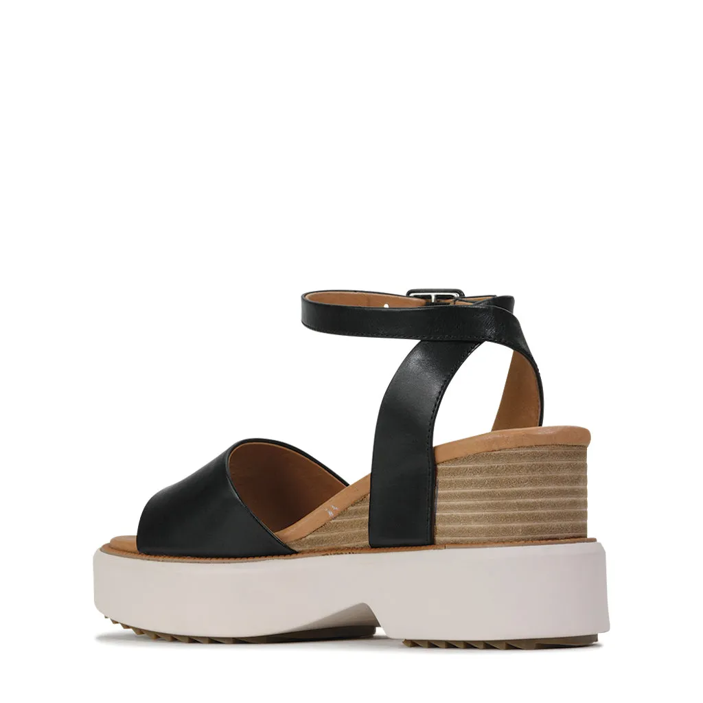 BRYCE LEATHER ANKLE STRAP WEDGE
