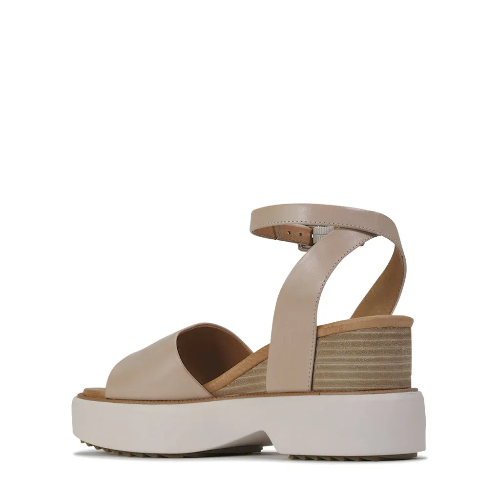 BRYCE LEATHER ANKLE STRAP WEDGE