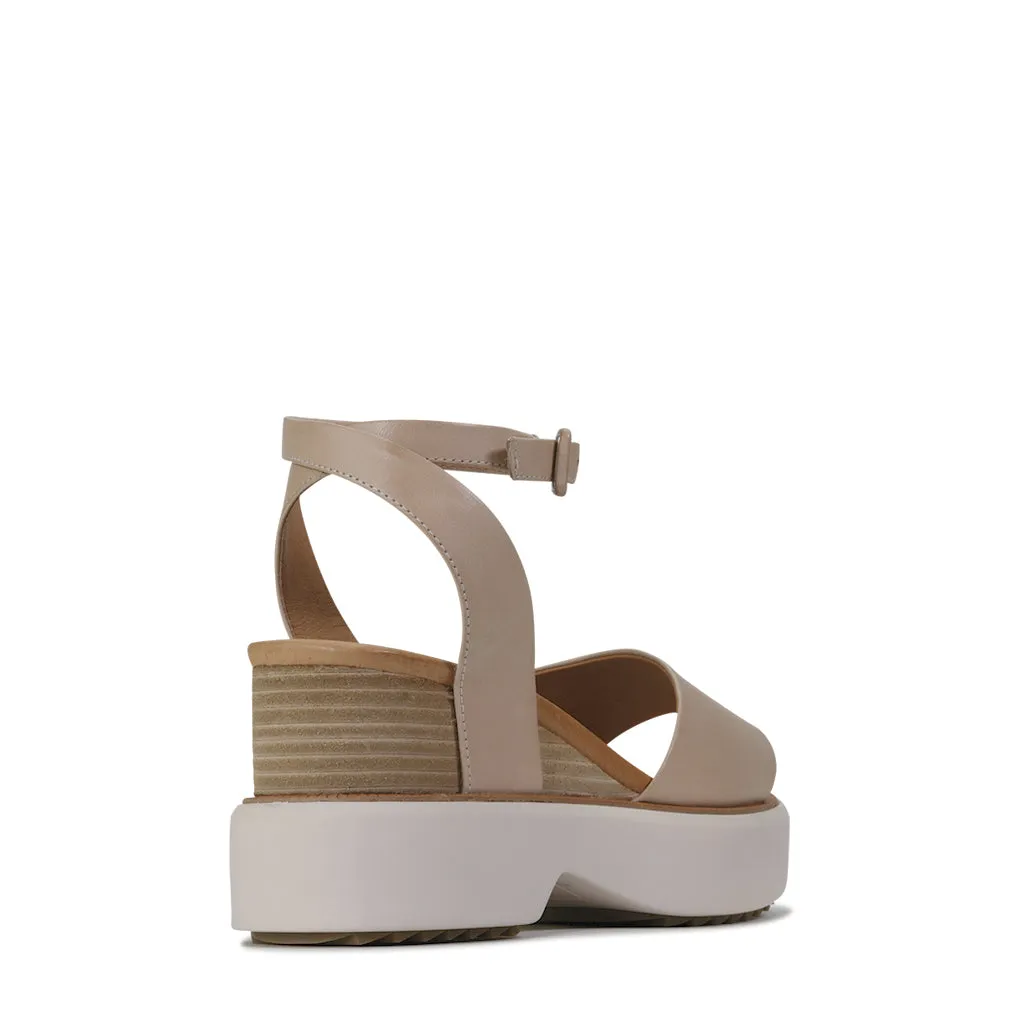BRYCE LEATHER ANKLE STRAP WEDGE