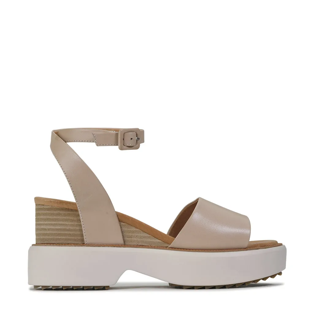 BRYCE LEATHER ANKLE STRAP WEDGE