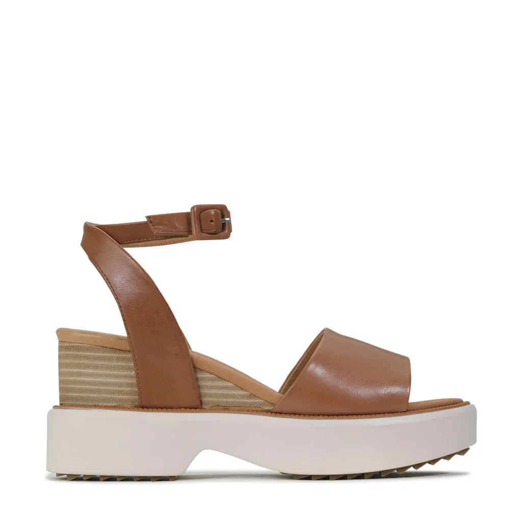 BRYCE LEATHER ANKLE STRAP WEDGE