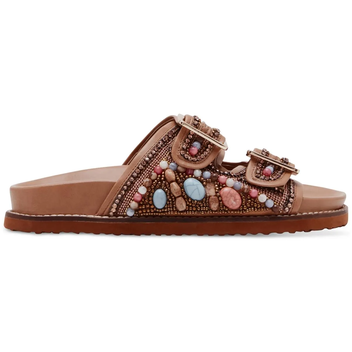 Cabo Womens Embellished Buckle Slide Sandals