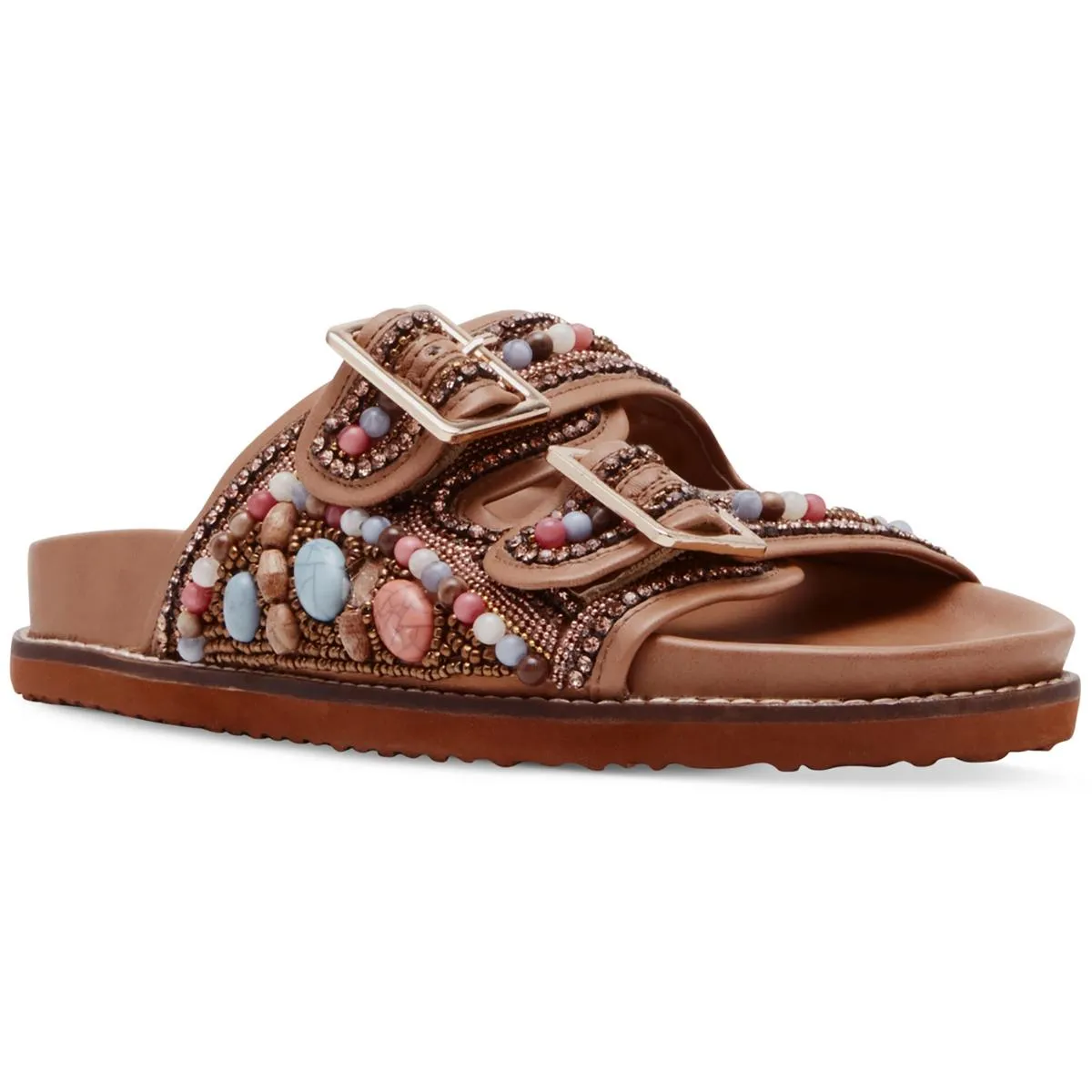 Cabo Womens Embellished Buckle Slide Sandals