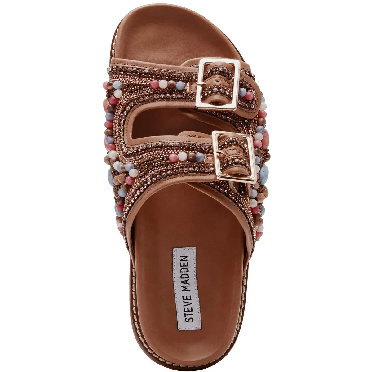 Cabo Womens Embellished Buckle Slide Sandals