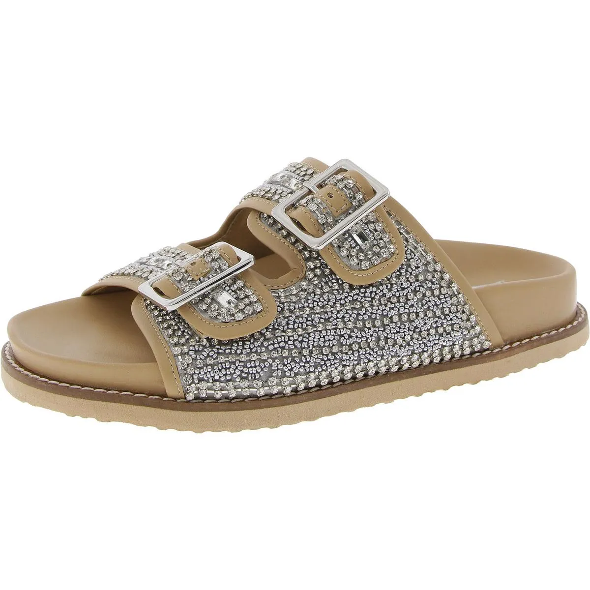 Cabo Womens Embellished Buckle Slide Sandals