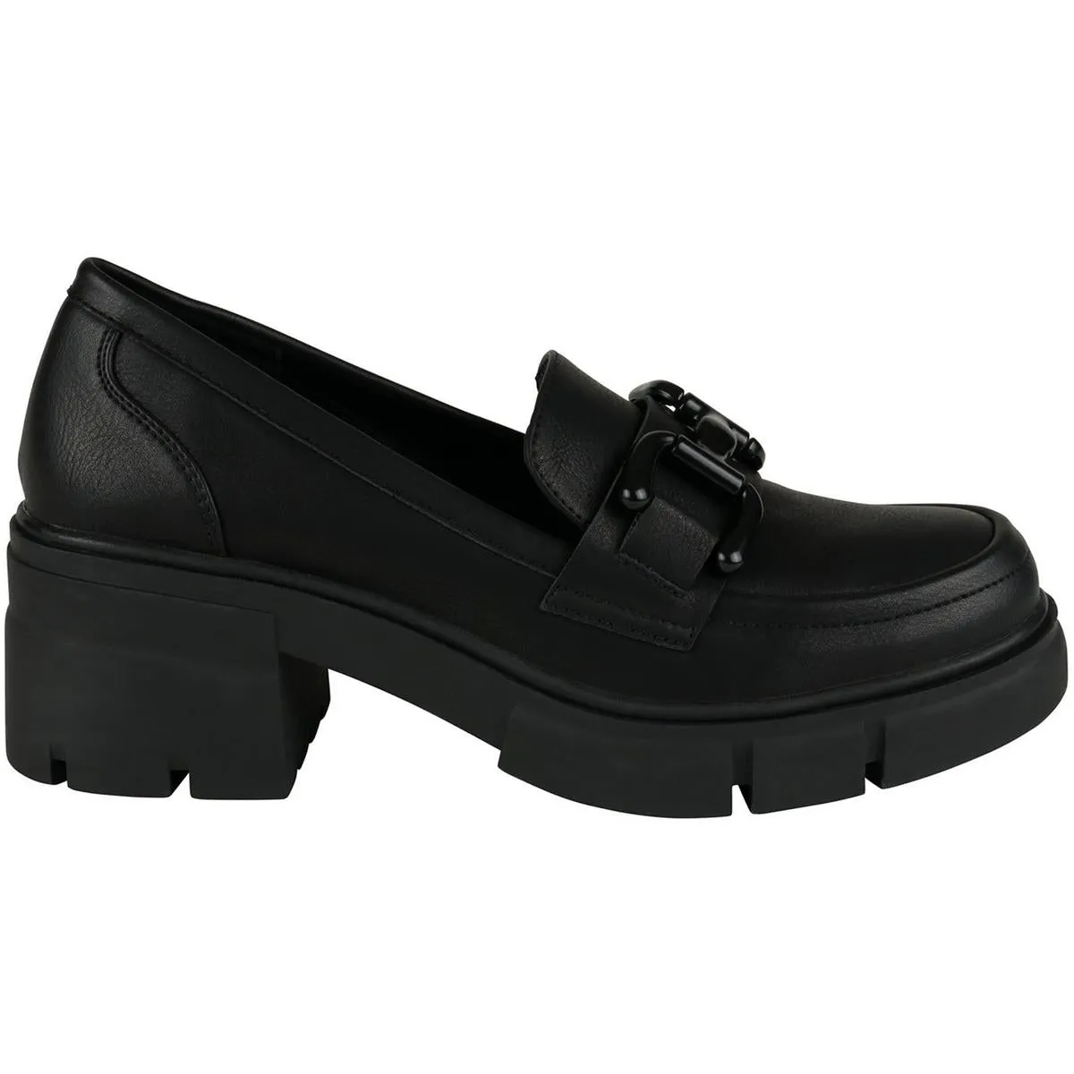 Caesar  Womens Chain Faux Leather Loafers