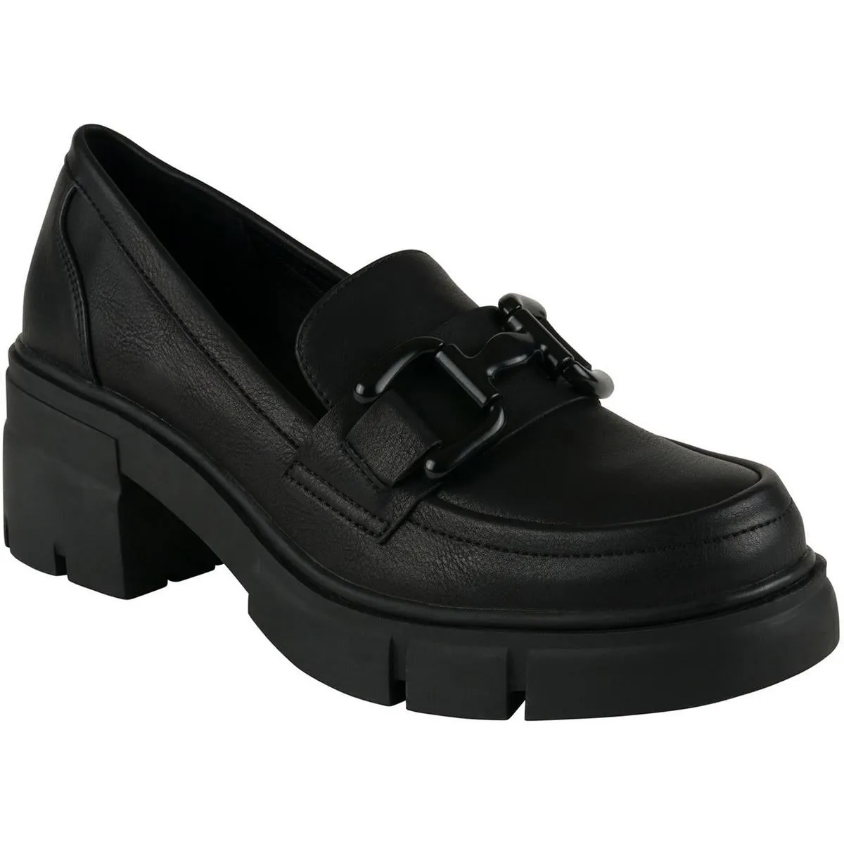 Caesar  Womens Chain Faux Leather Loafers