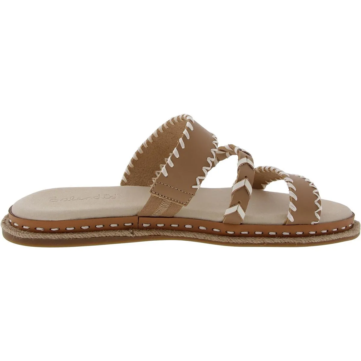 Caia Womens Padded Insole Leather Slide Sandals