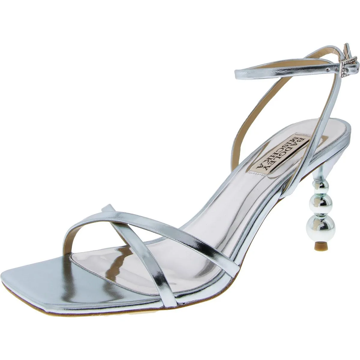 callie Womens Heels Square Toe Ankle Strap