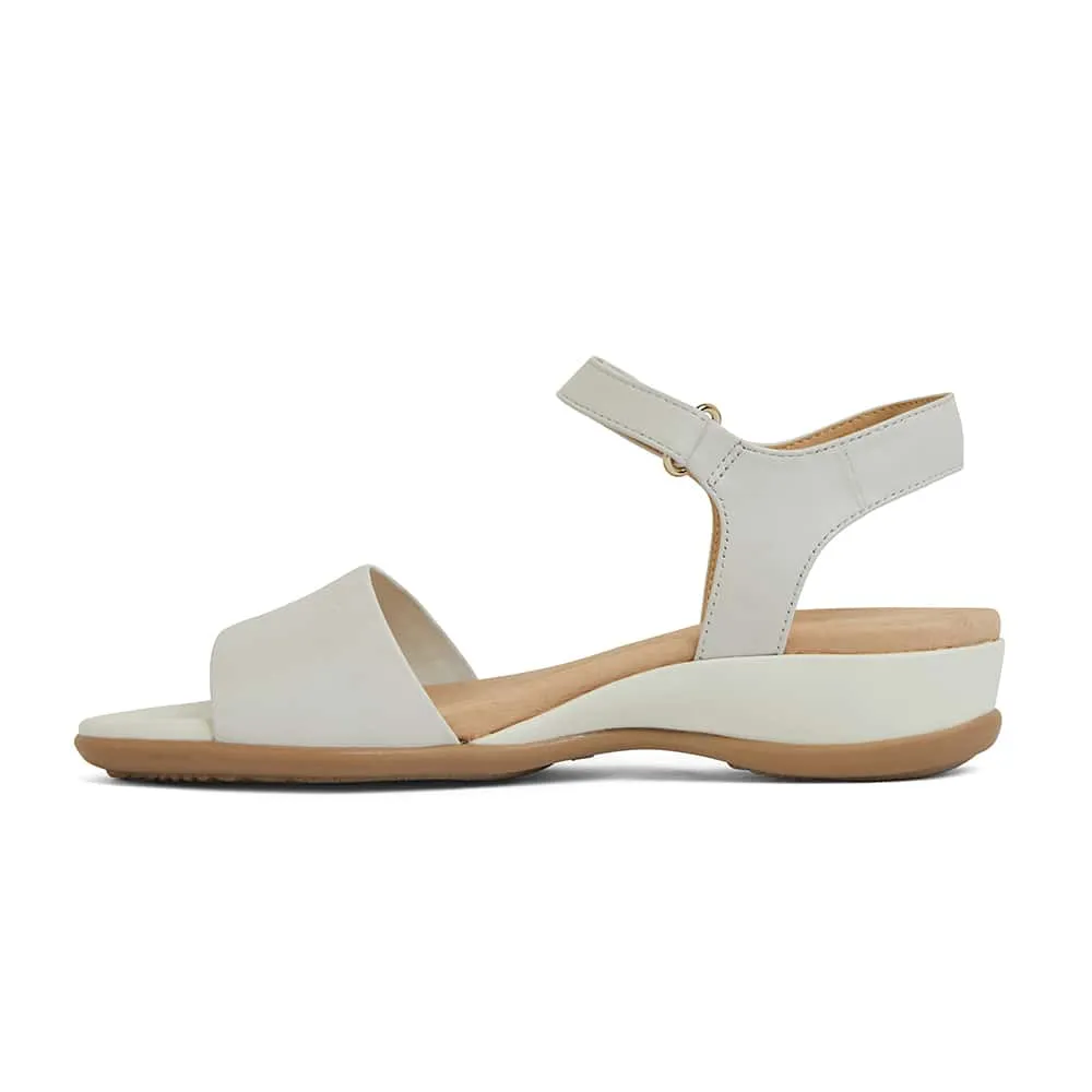 Camden Sandal in White Leather