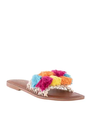 Camellia Macrame Sandals In Rainbow