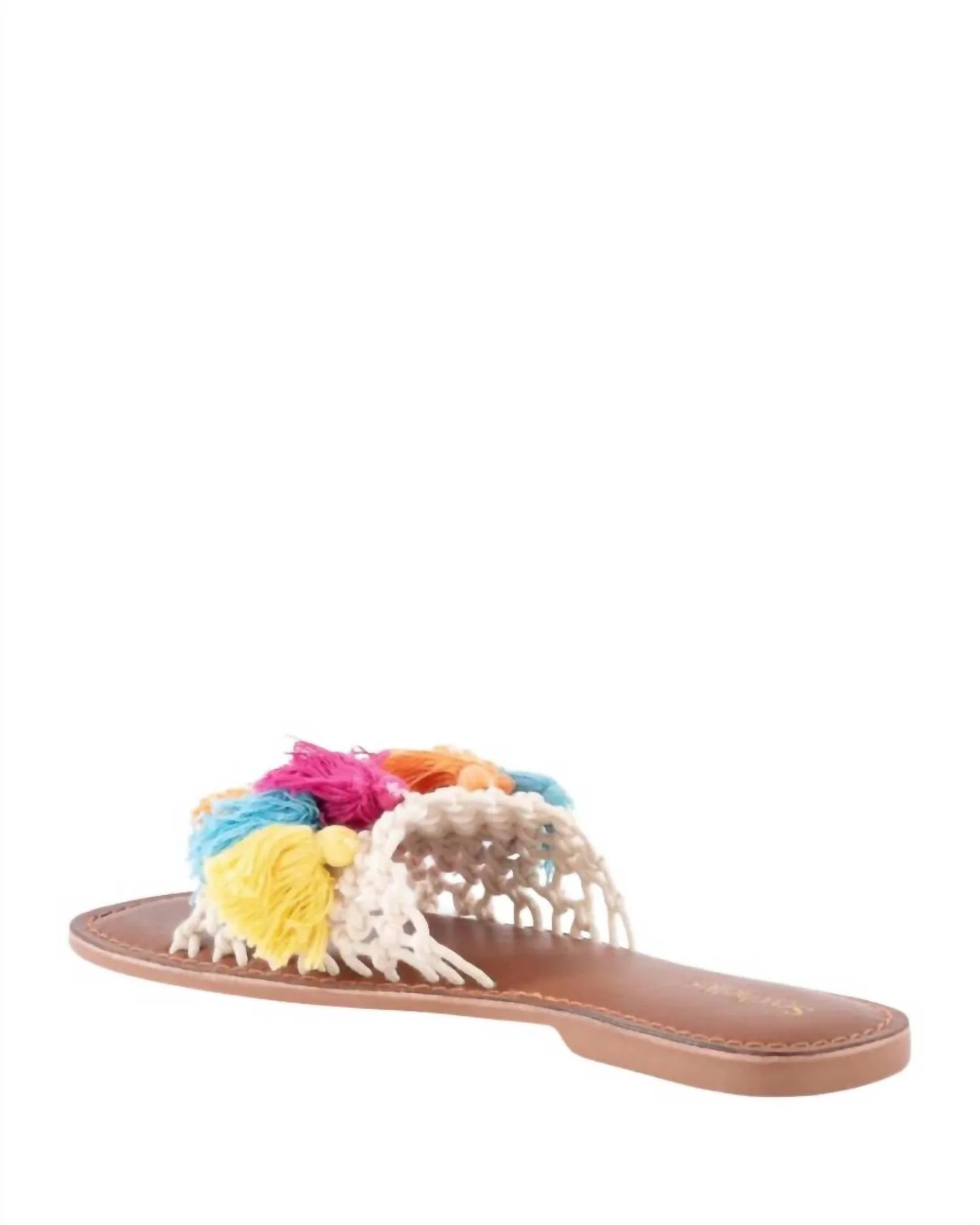 Camellia Macrame Sandals In Rainbow