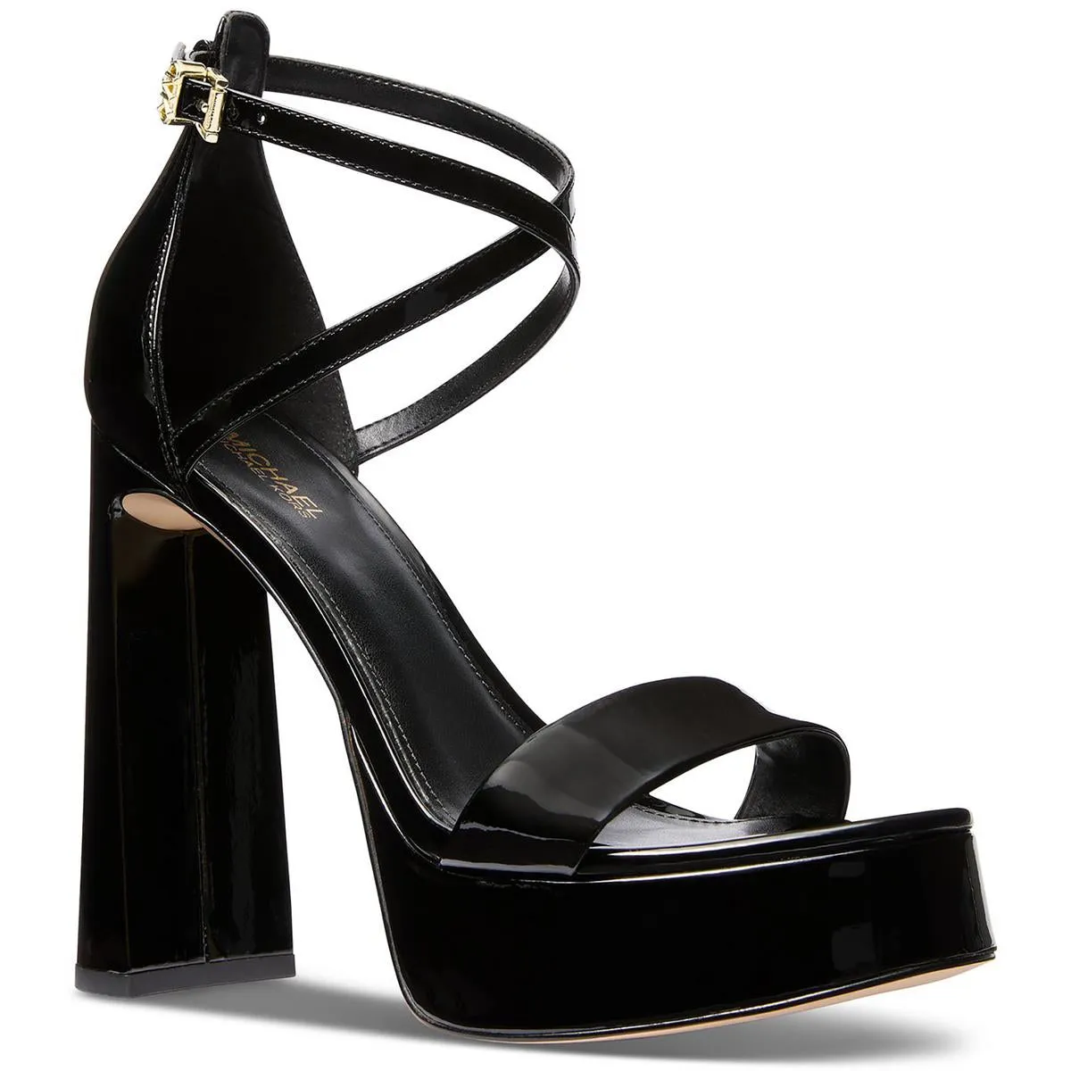 Cami Platform Womens Strappy Crinkled Platform Heels