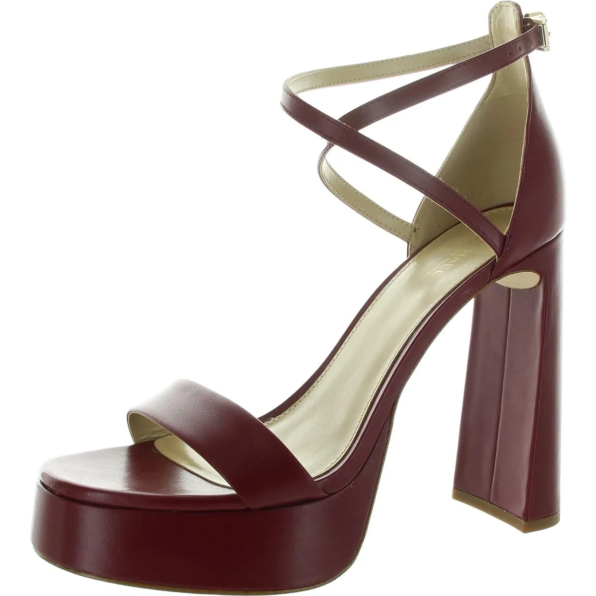 Cami Platform Womens Strappy Crinkled Platform Heels