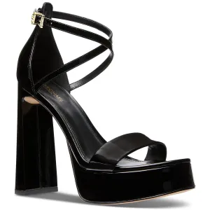 Cami Platform Womens Strappy Crinkled Platform Heels