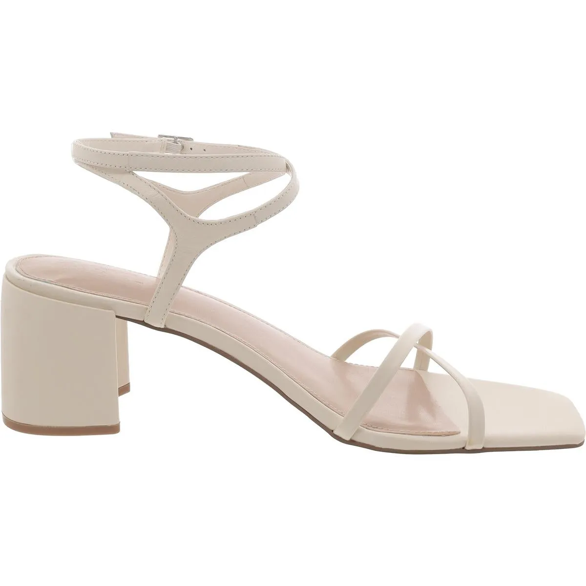 Camille Womens Leather Square Toe Strappy Sandals