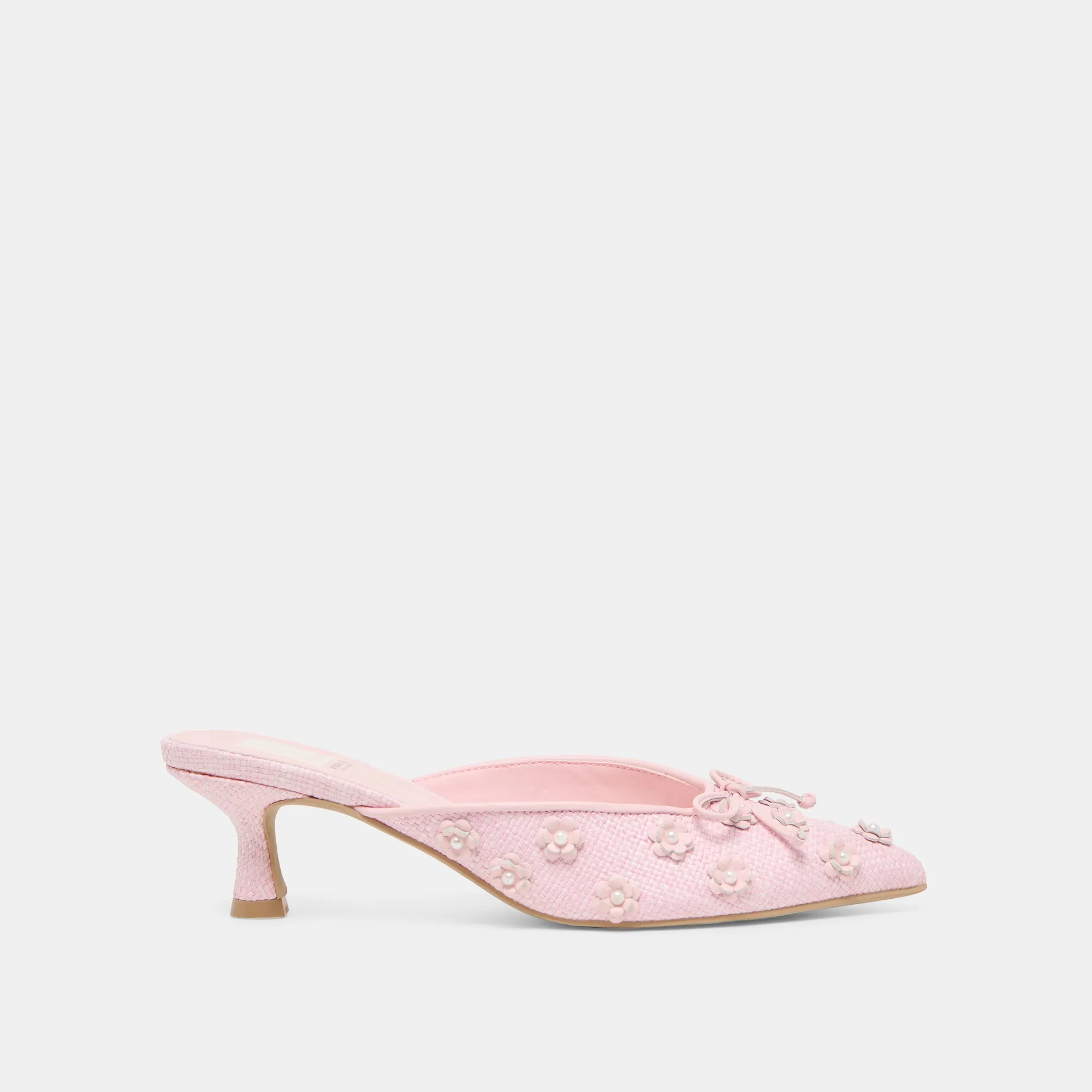 CAMILO X BYRDIE GOLF WIDE HEELS PINK RAFFIA