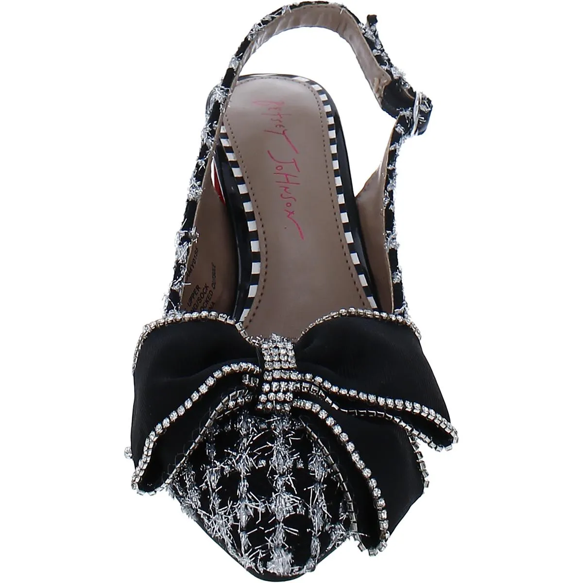Camyla Womens Metallic Pointed Toe Slingback Heels