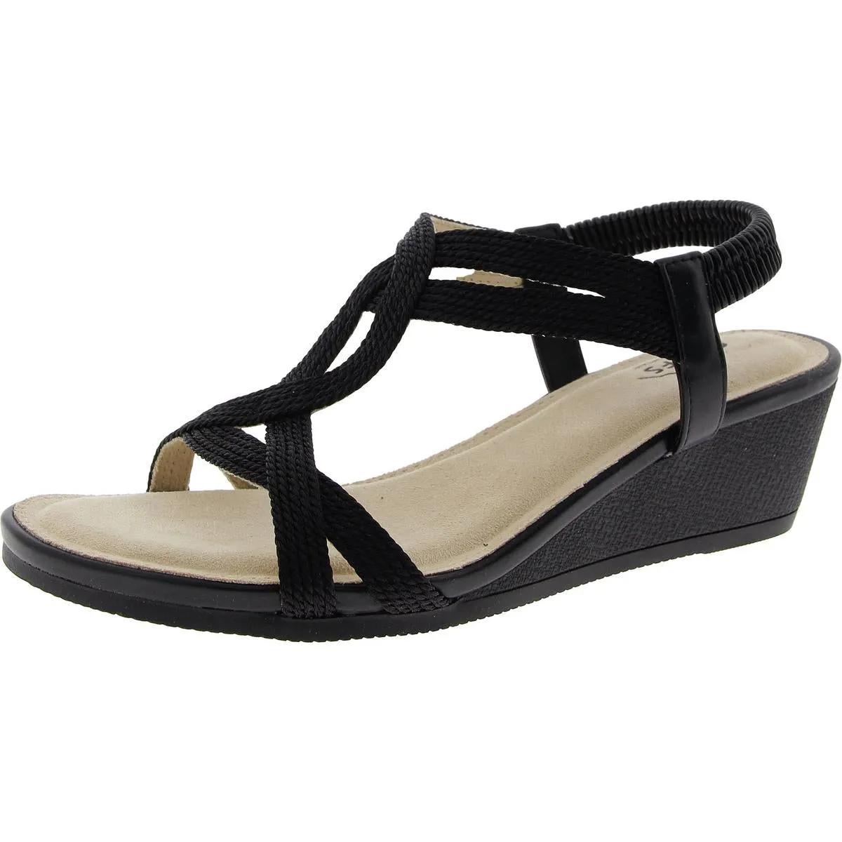 Candelle Womens Stretch Wedge Slingback Sandals