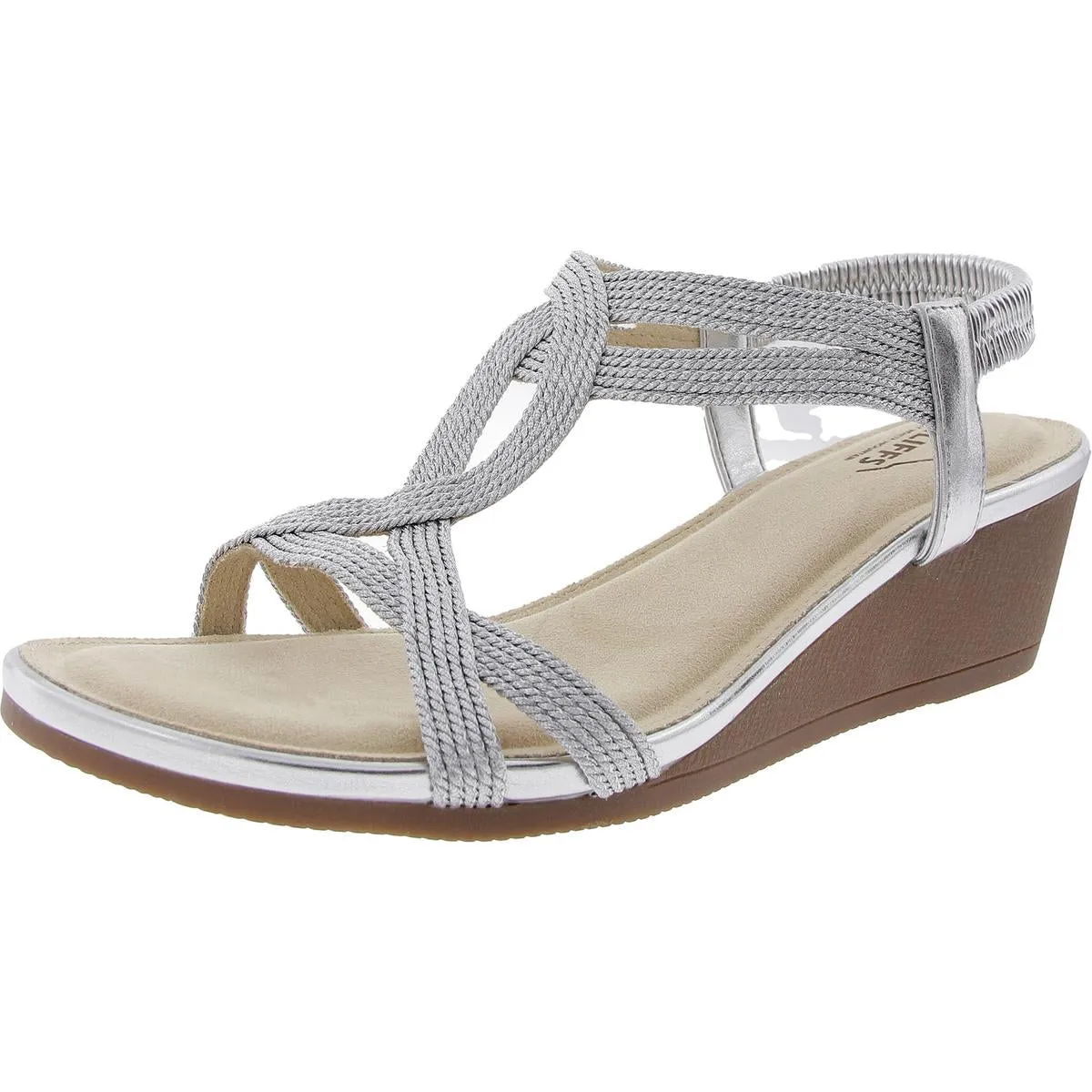 Candelle Womens Stretch Wedge Slingback Sandals