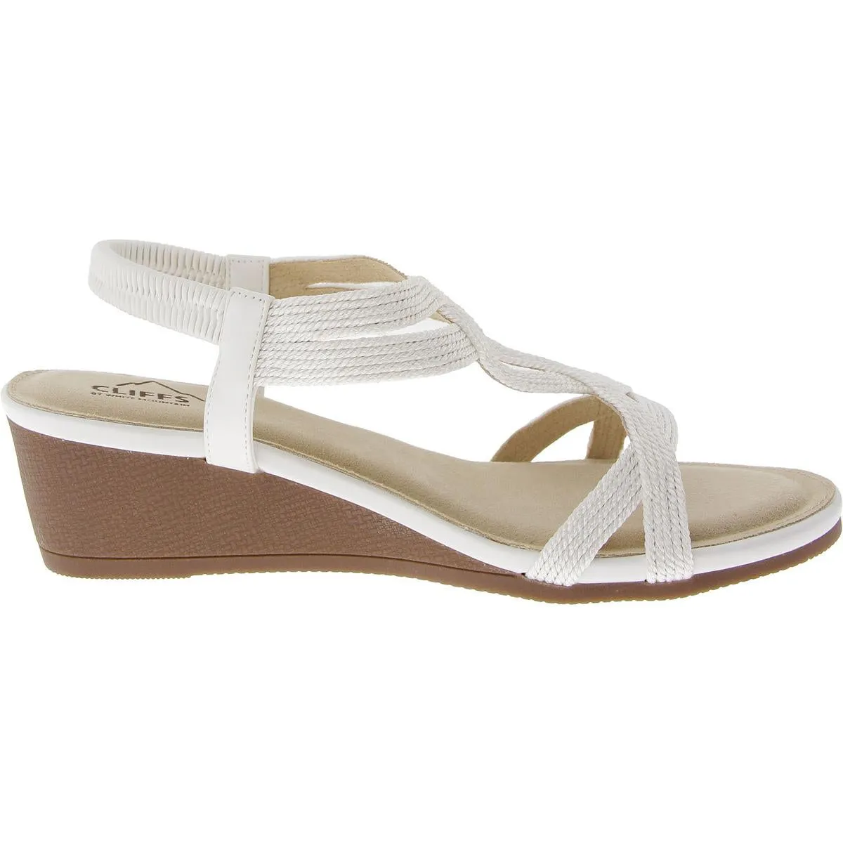 Candelle Womens Stretch Wedge Slingback Sandals