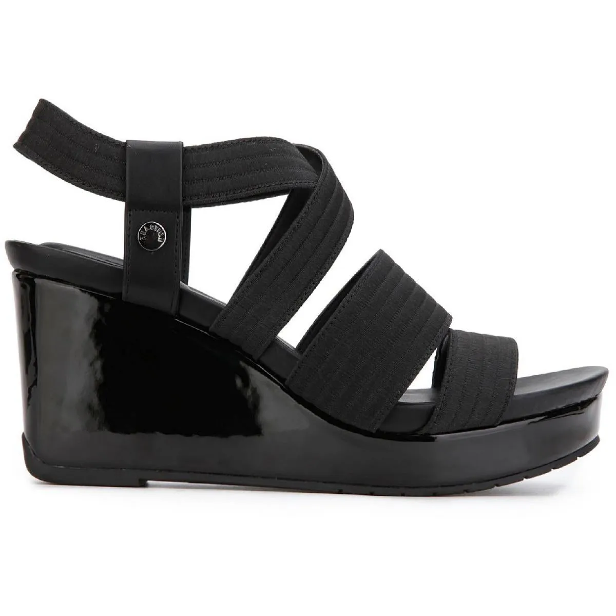 Card Elastic Wedge Womens Strappy Man Made Platform Sandals