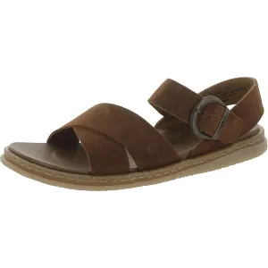 Carla Womens Leather Criss-Cross Front Ankle Strap