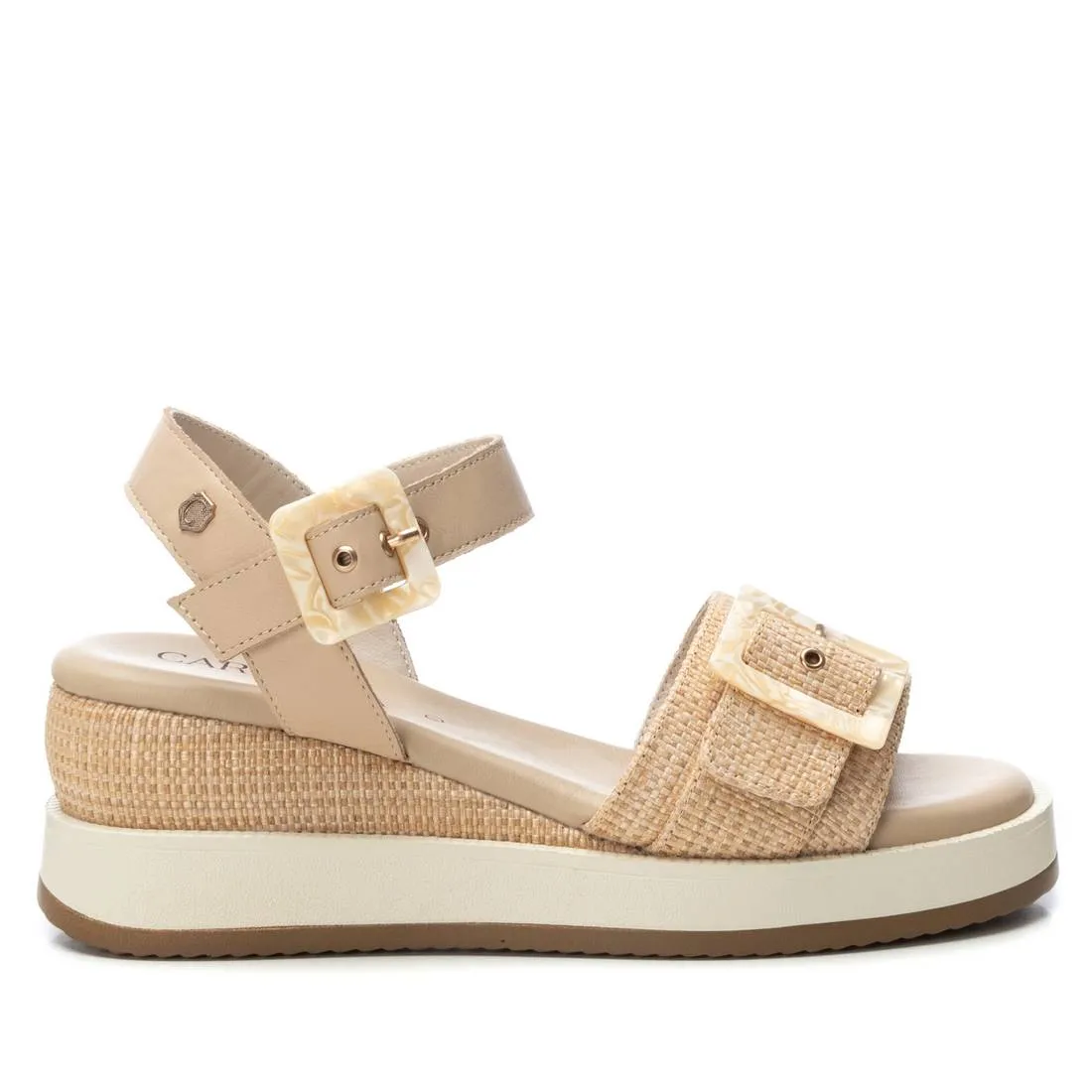 Carmela Leather Women's Wedeg Sandals By XTI