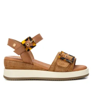 Carmela Leather Women's Wedeg Sandals By XTI
