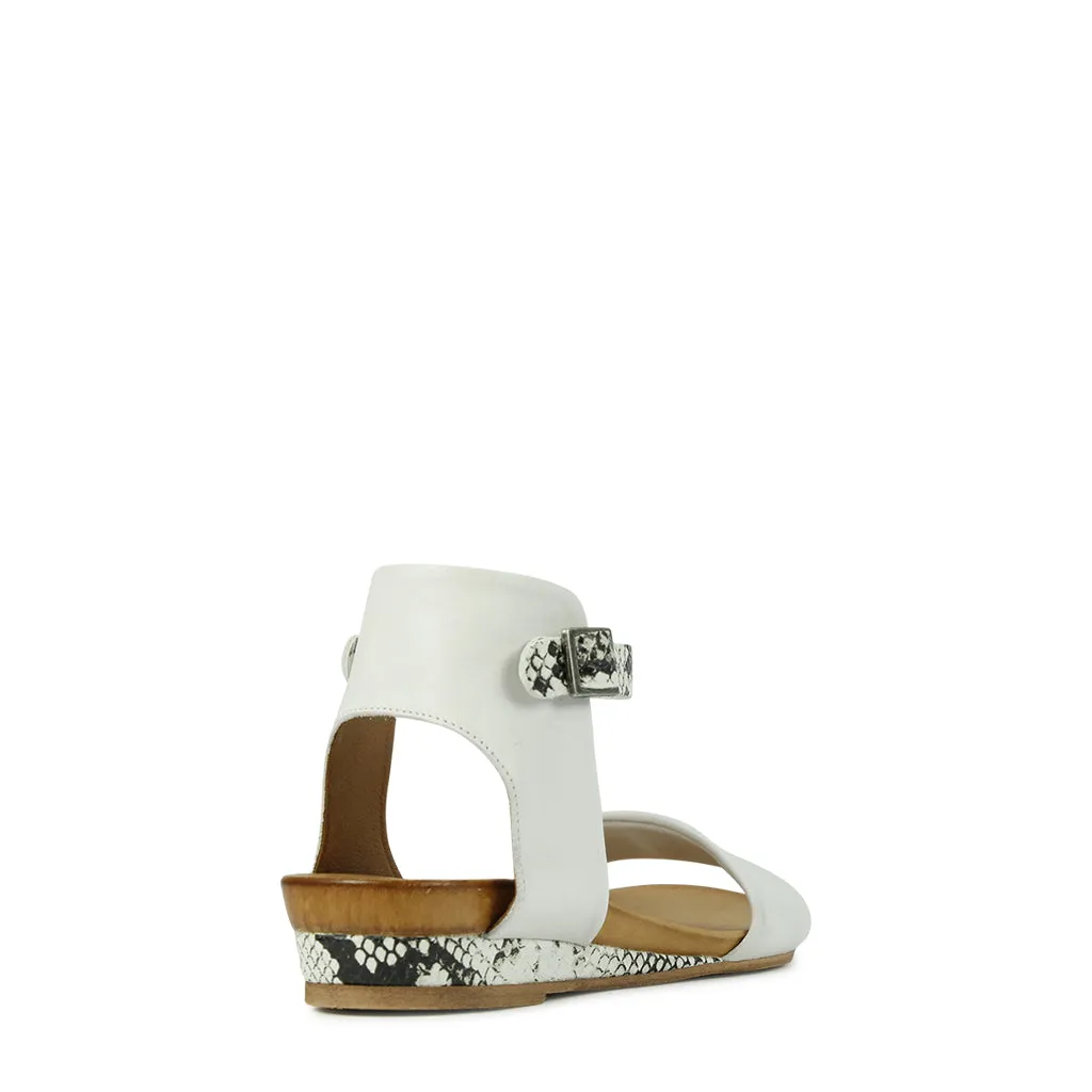 CARRI LEATHER ANKLE STRAP SANDALS