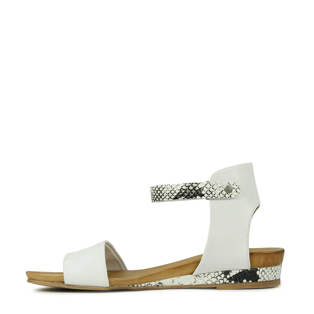 CARRI LEATHER ANKLE STRAP SANDALS