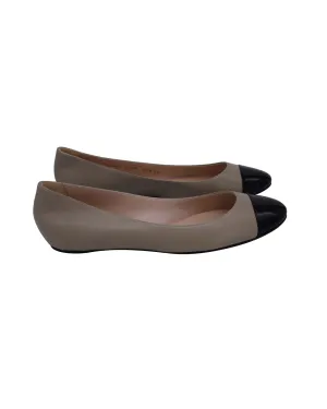 Casadei Cap Toe Ballet Flats in Nude Leather
