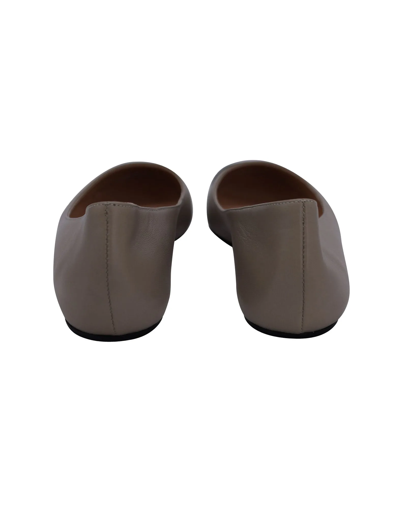 Casadei Cap Toe Ballet Flats in Nude Leather