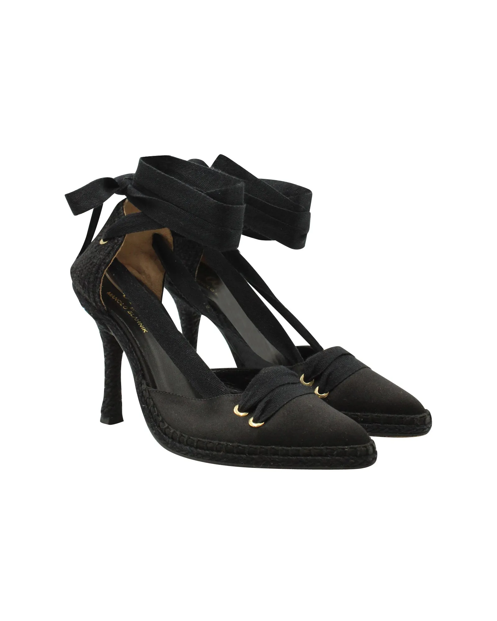 Castaer by Manolo Blahnik Pumps in Black Satin