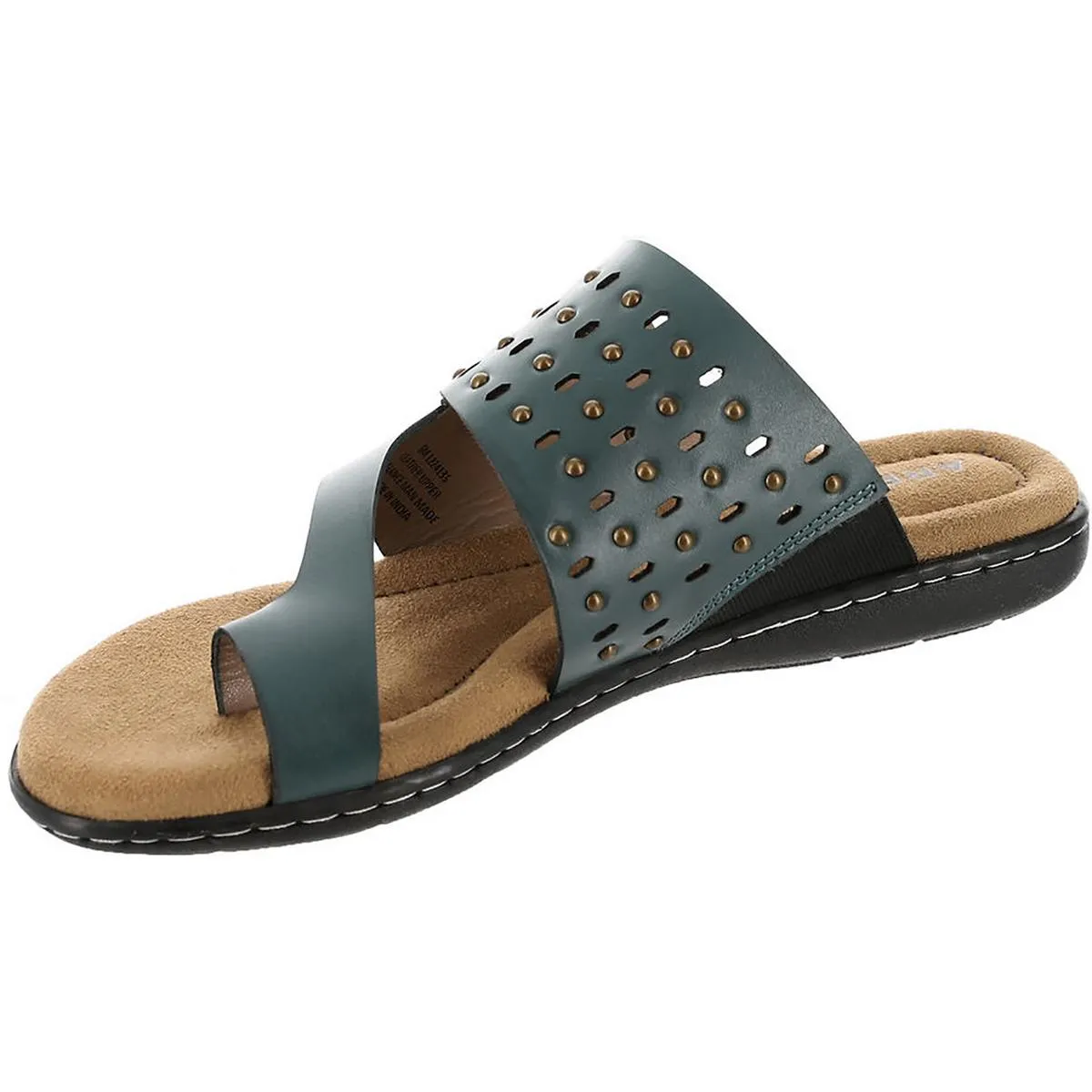 Catalina Womens Leather Studded Slide Sandals