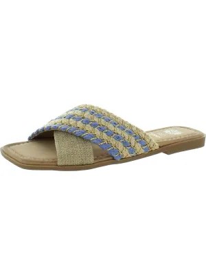 CHARITA Womens Square toe Woven Flatform Sandals