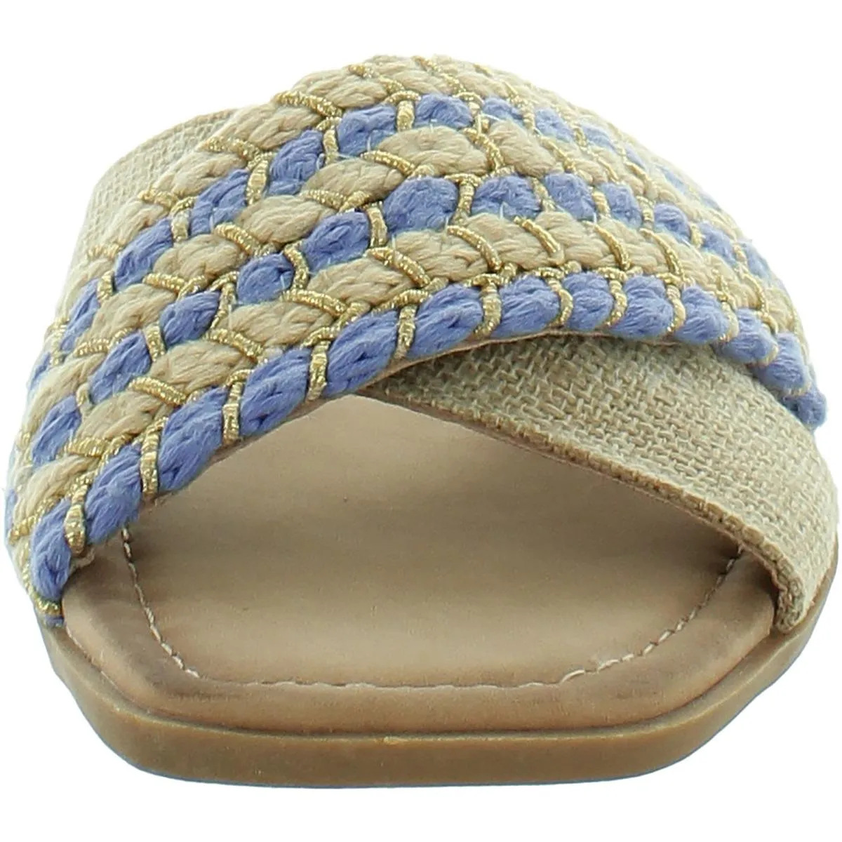 CHARITA Womens Square toe Woven Flatform Sandals