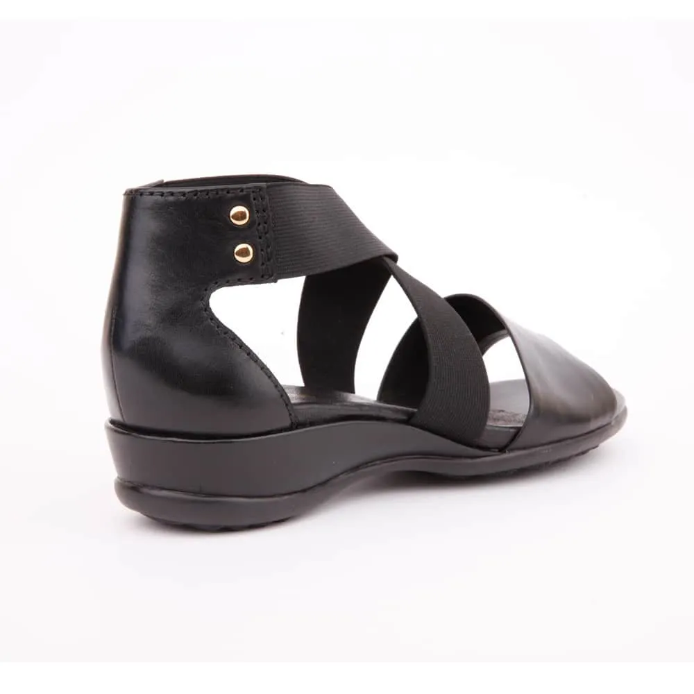Charity Sandal in Black Leather