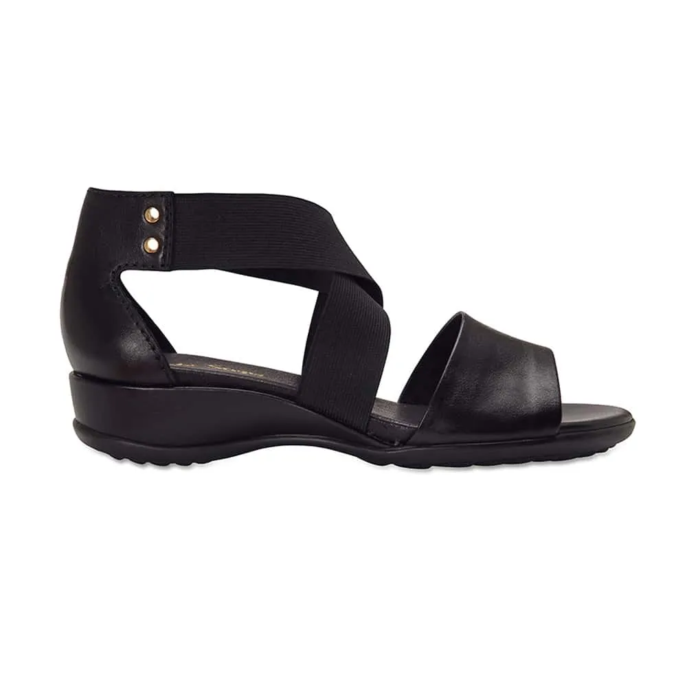 Charity Sandal in Black Leather