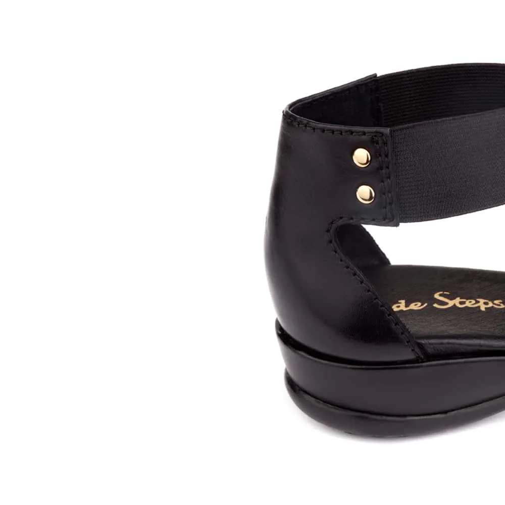 Charity Sandal in Black Leather