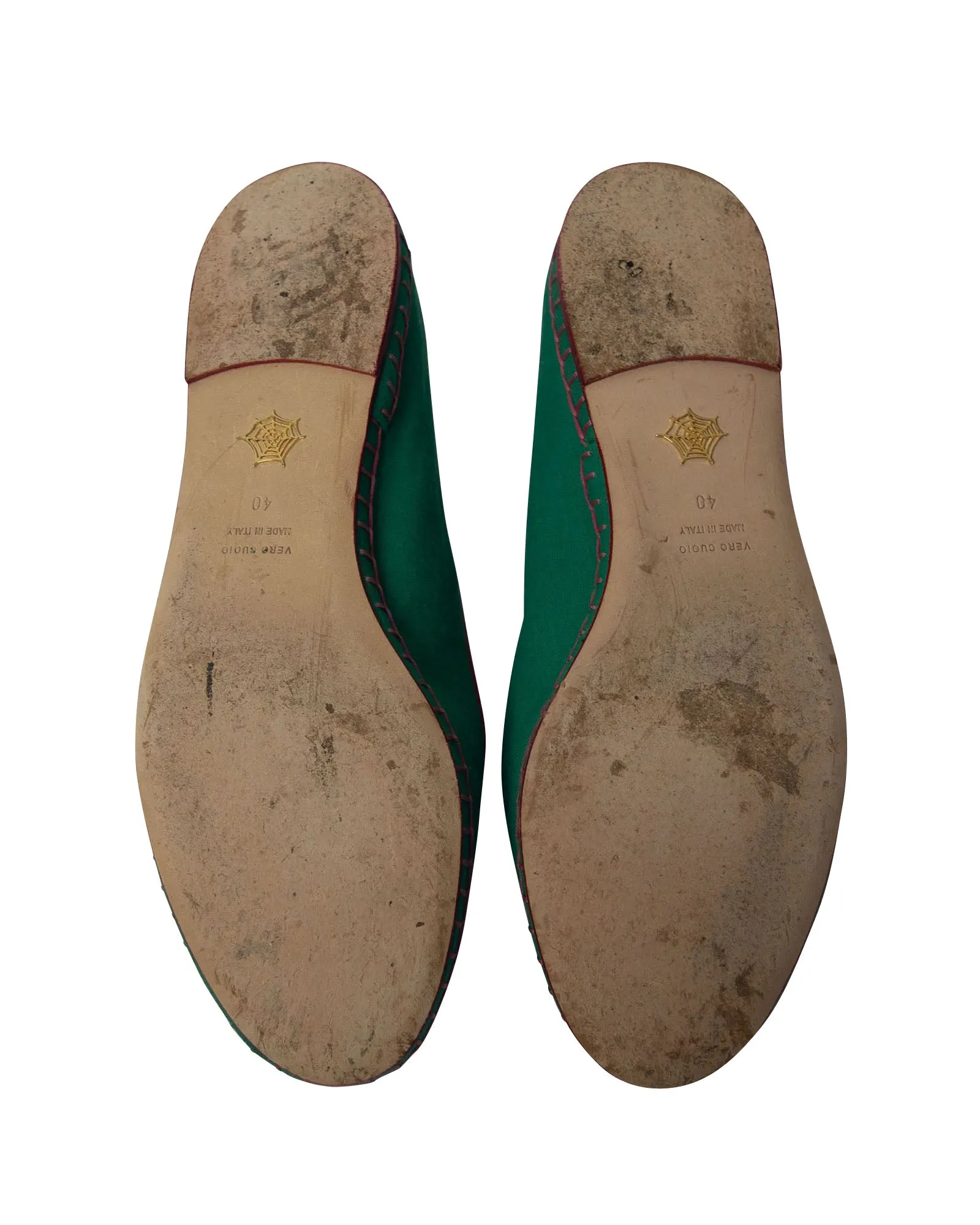Charlotte Olympia Cat Espadrilles in Green Cotton