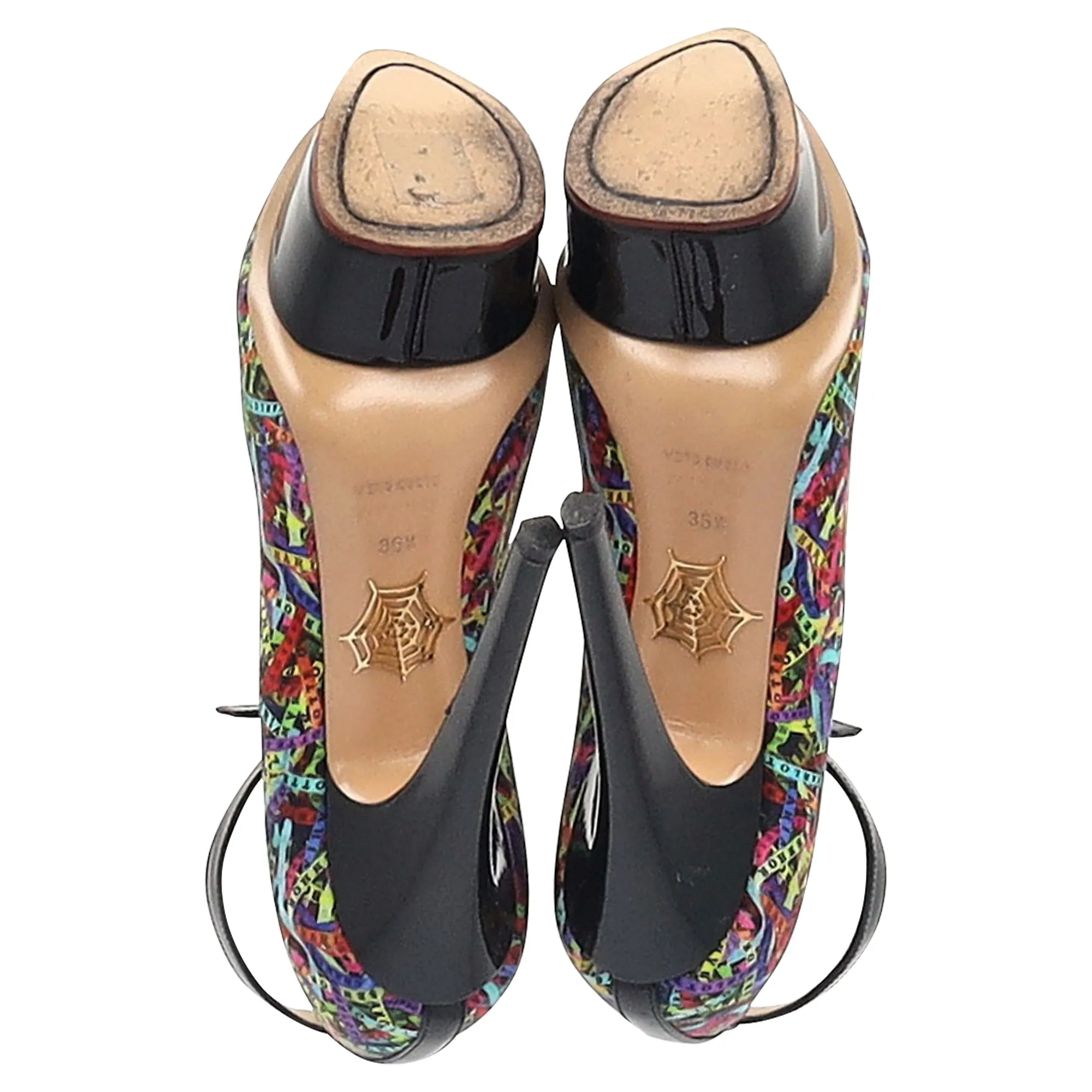 Charlotte Olympia Platform Pumps in Multicolor Satin