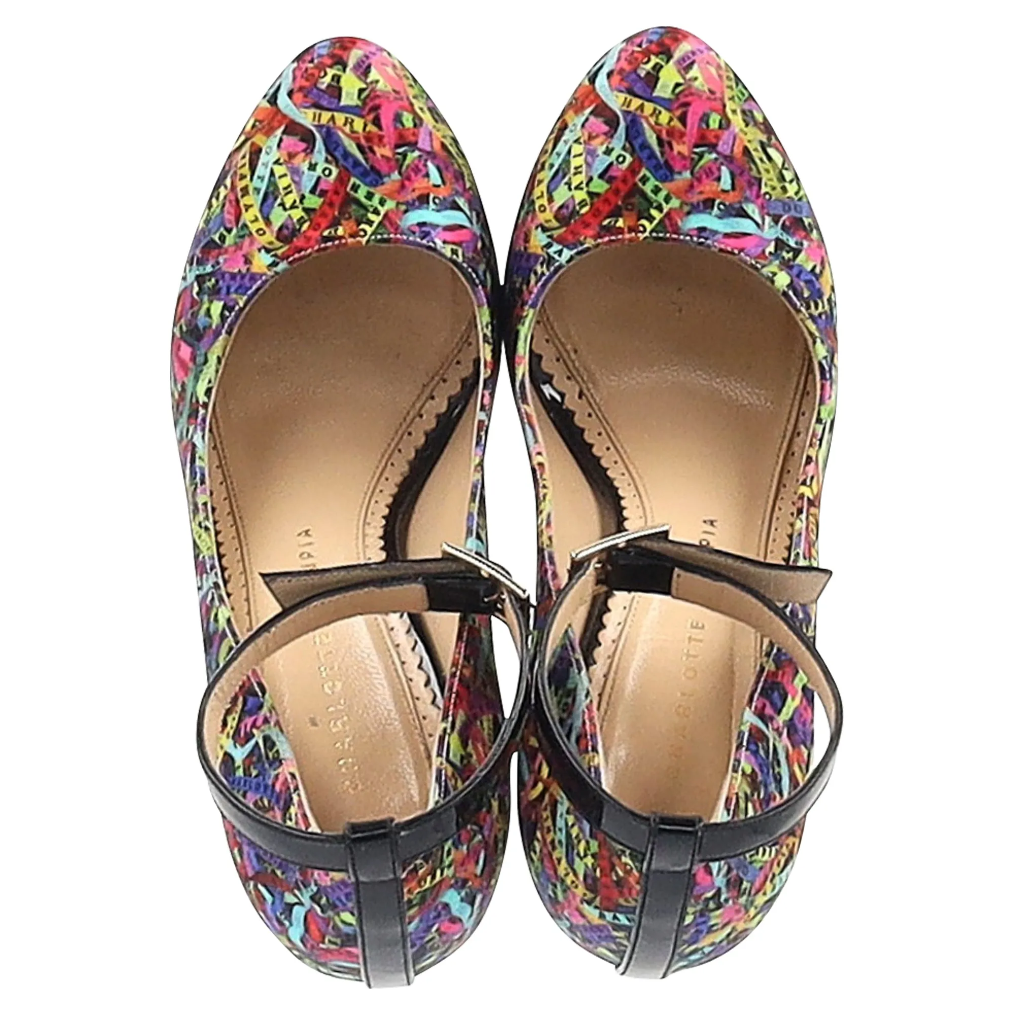 Charlotte Olympia Platform Pumps in Multicolor Satin