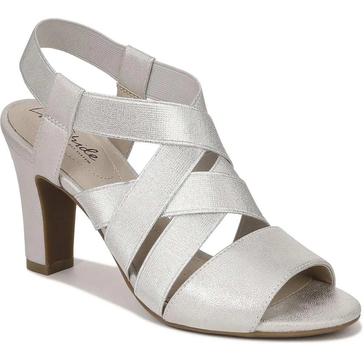 Charlotte Womens Slip on Ankle Strap Heels