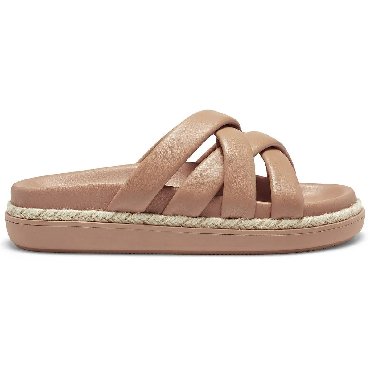 Chavelle Womens Leather Slides Footbed Sandals