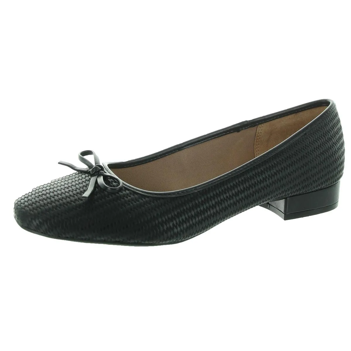 Cheers Woven Womens Textured Faux Leather Ballet Flats