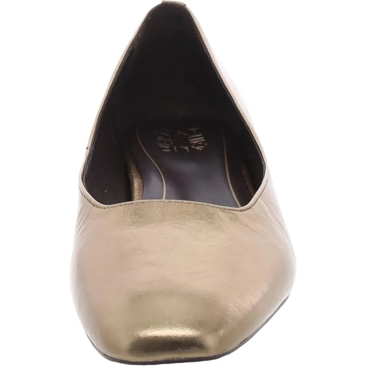 Chelsea Womens Leather Square Toe Ballet Flats